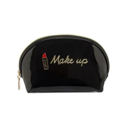 Beauty case da Donna nero lucido con ricamo Make up Camomilla