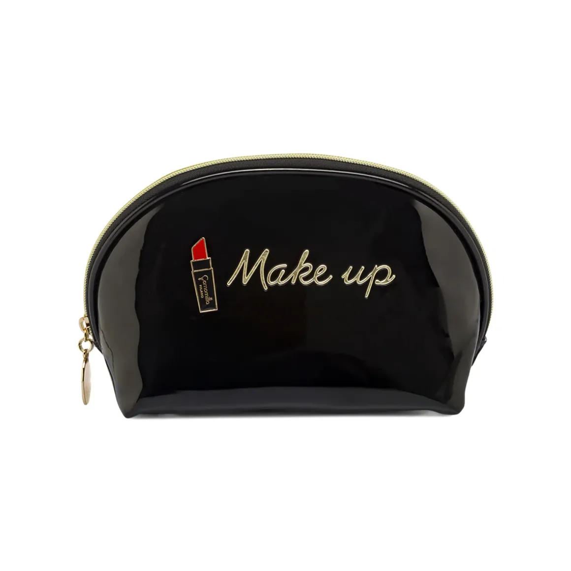 Beauty case da Donna nero lucido con ricamo Make up Camomilla