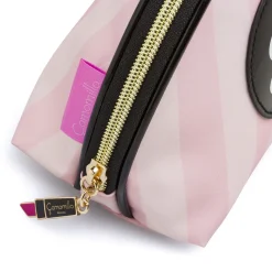 Beauty case da Donna Rosa a righe con grafica Be Chic charm Camomilla