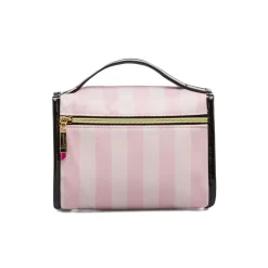 Beauty case da Donna Rosa a righe con grafica Be Chic Camomilla