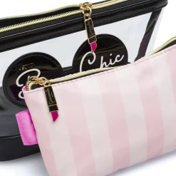 Beauty case da Donna Rosa con pochette interna Be Chic Camomilla