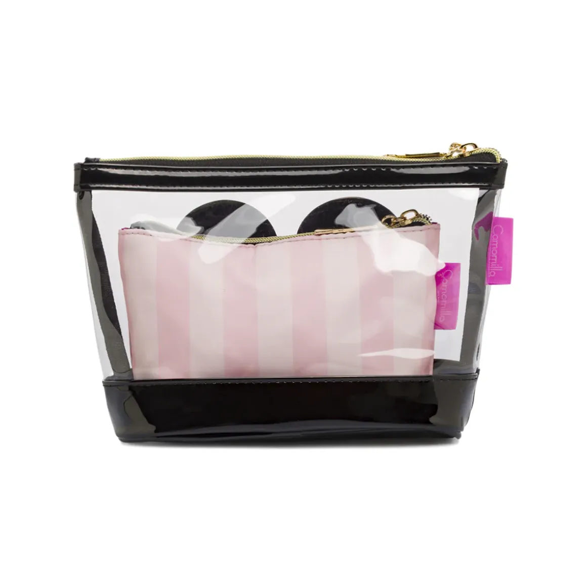 Beauty case da Donna Rosa con pochette interna Be Chic Camomilla