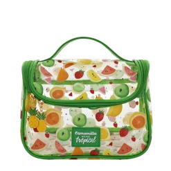 Beauty case da viaggio con manico e inserti verdi Camomilla Milano
