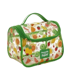 Beauty case da viaggio con manico e inserti verdi Camomilla Milano
