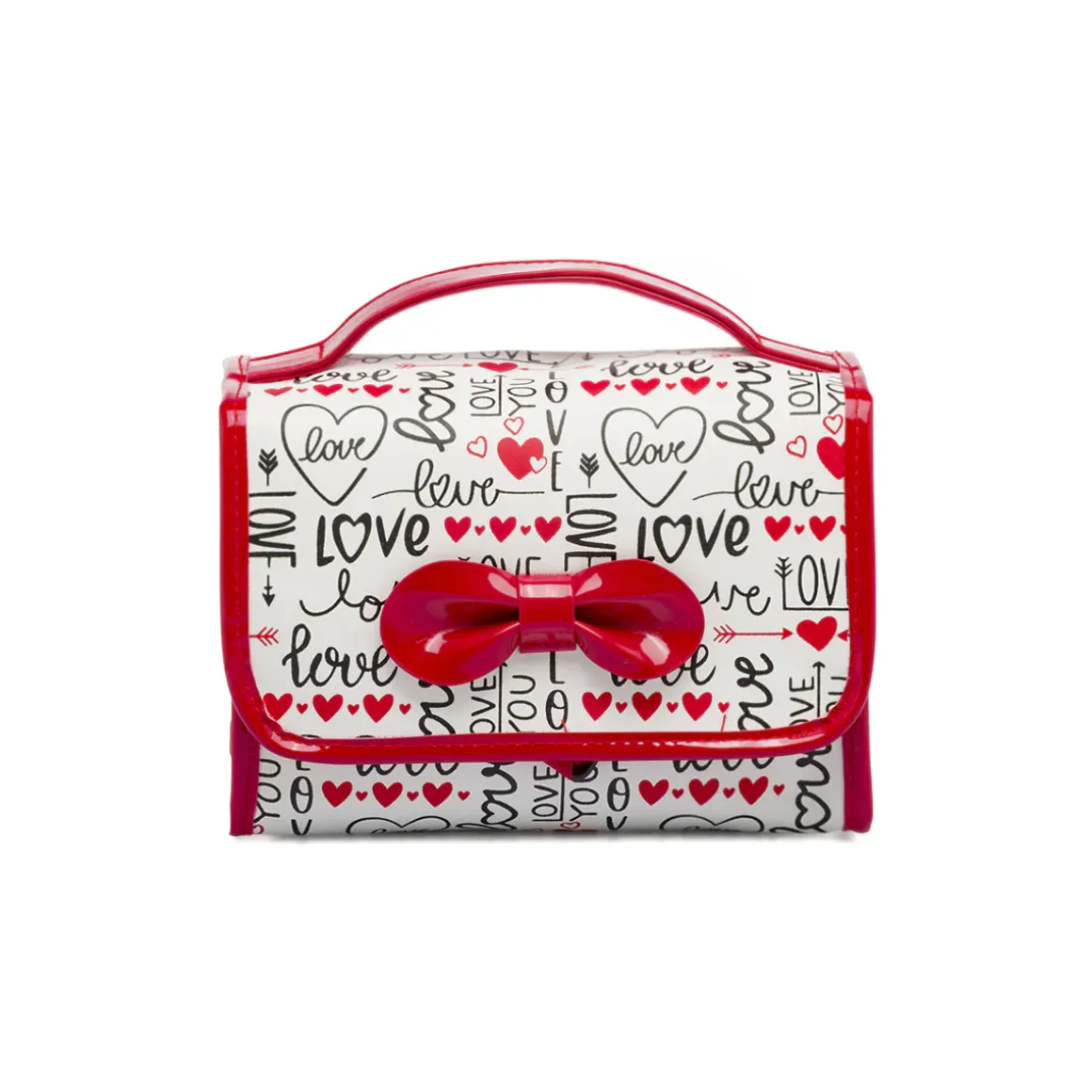 Beauty case Donna Bianco con stampa cuori e chiusura velcro Camomilla