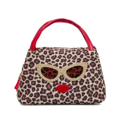 Beauty case Donna Maculato con manici rossi e patch glitter Camomilla
