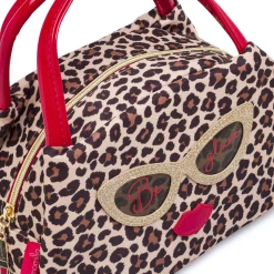 Beauty case Donna Maculato con manici rossi e patch glitter Camomilla