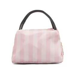 Beauty case Donna Rosa a righe con manici e grafica Be Chic Camomilla