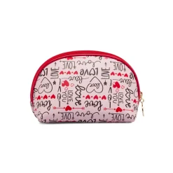 Beauty case Donna Rosa con stampa Love e maxi fiocco rosso Camomilla