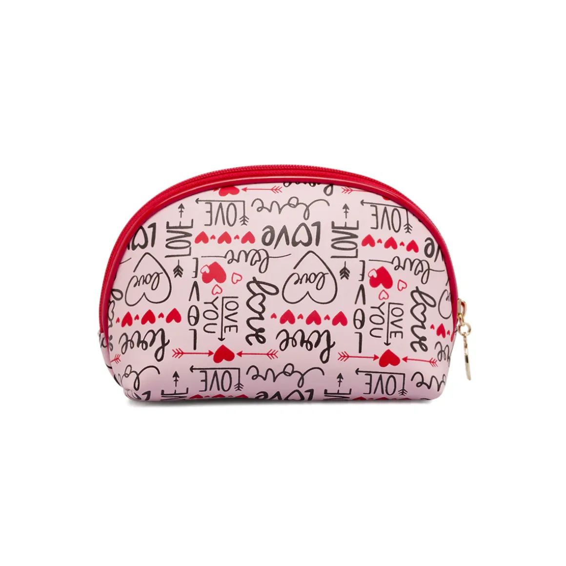 Beauty case Donna Rosa con stampa Love e maxi fiocco rosso Camomilla
