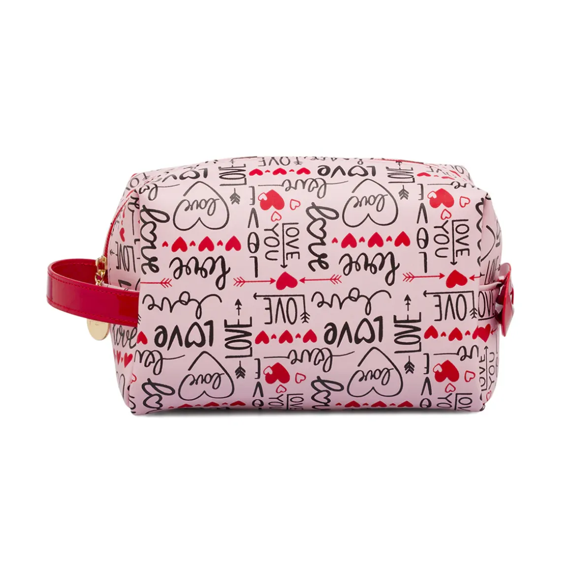 Beauty case Donna Rosa con stampa Love con fiocco rosso Camomilla