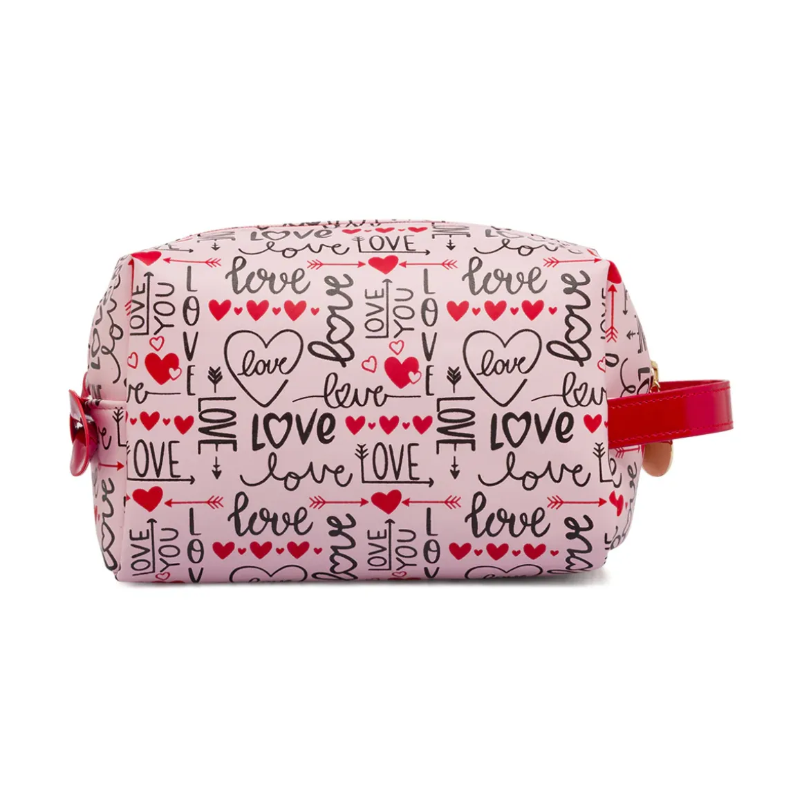 Beauty case Donna Rosa con stampa Love con fiocco rosso Camomilla