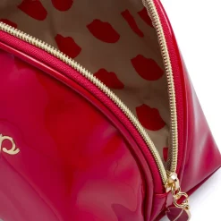 Beauty case Donna rosso effetto vernice con stampa lipstick Camomilla