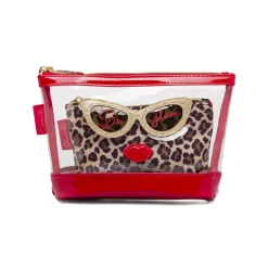 Beauty case Donna set 2 pezzi Maculato con dettagli glitter Camomilla