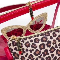 Beauty case Donna set 2 pezzi Maculato con dettagli glitter Camomilla
