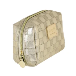 Beauty case dorato da Donna con motivo a quadri Camomilla Milano
