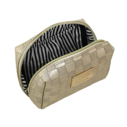 Beauty case dorato da Donna con motivo a quadri Camomilla Milano
