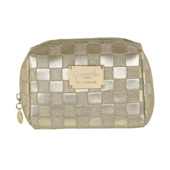 Beauty case dorato da Donna con motivo a quadri Camomilla Milano