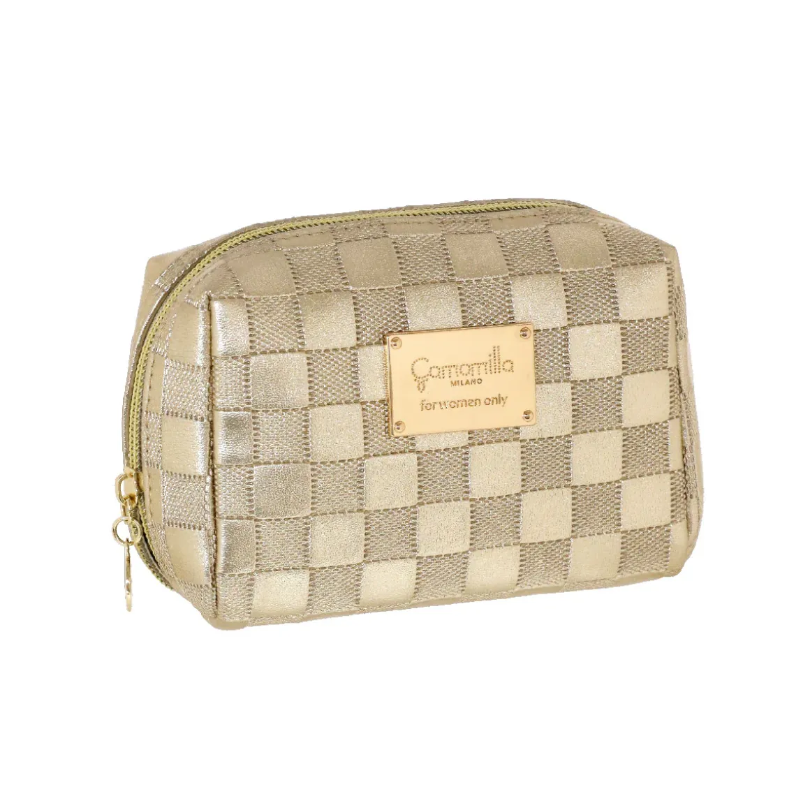 Beauty case dorato da Donna con motivo a quadri Camomilla Milano