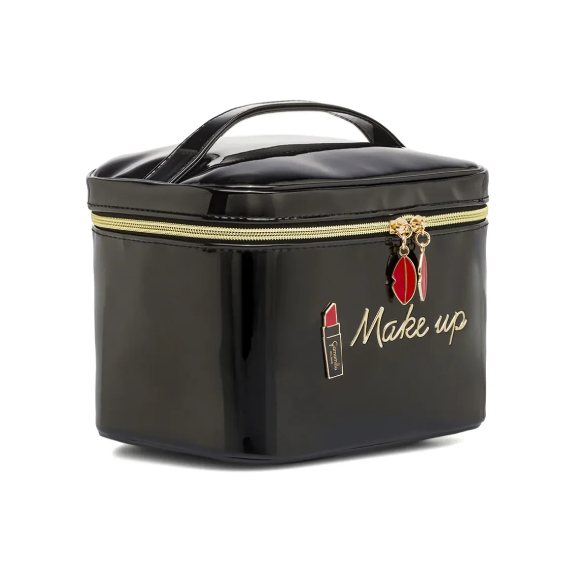 Beauty case Nero da Donna con scritta Make up e charms Camomilla