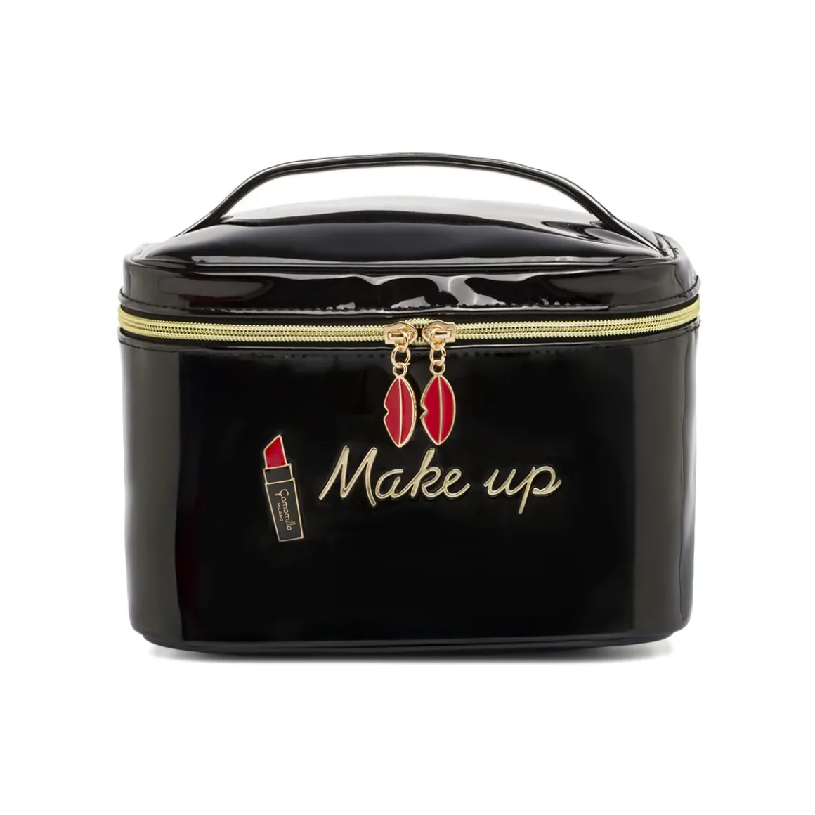 Beauty case Nero da Donna con scritta Make up e charms Camomilla