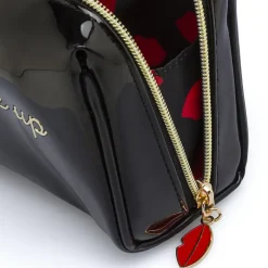 Beauty case Nero Donna effetto vernice con scritta Make up Camomilla