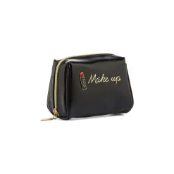 Beauty case Nero Donna effetto vernice con scritta Make up Camomilla