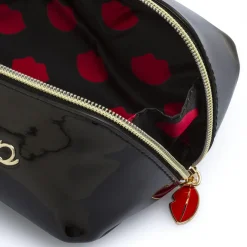 Beauty case nero Donna effetto vernice con scritta Make up Camomilla