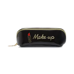 Beauty case nero Donna effetto vernice con scritta Make up Camomilla