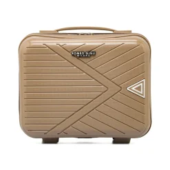 Beauty case rigido da viaggio beige con fascia Romeo Gigli Milano