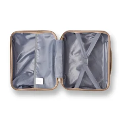 Beauty case rigido da viaggio beige con fascia Romeo Gigli Milano