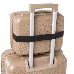 Beauty case rigido da viaggio beige con fascia Romeo Gigli Milano