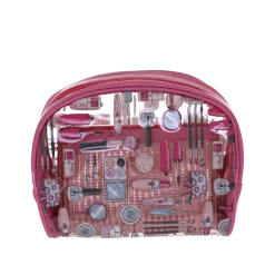 Beauty case rosa con stampa e pochette interna Camomilla Milano