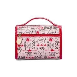 Beauty case Rosa Donna con fantasia cuori e chiusura velcro Camomilla