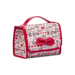 Beauty case Rosa Donna con fantasia cuori e chiusura velcro Camomilla