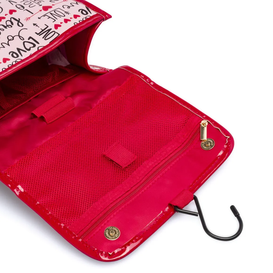 Beauty case Rosa Donna con fantasia cuori e chiusura velcro Camomilla