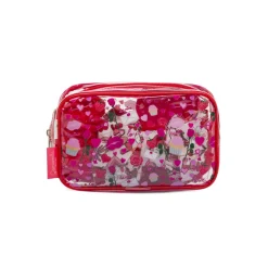 Beauty case Rosso da Donna con set capelli e spugna Camomilla