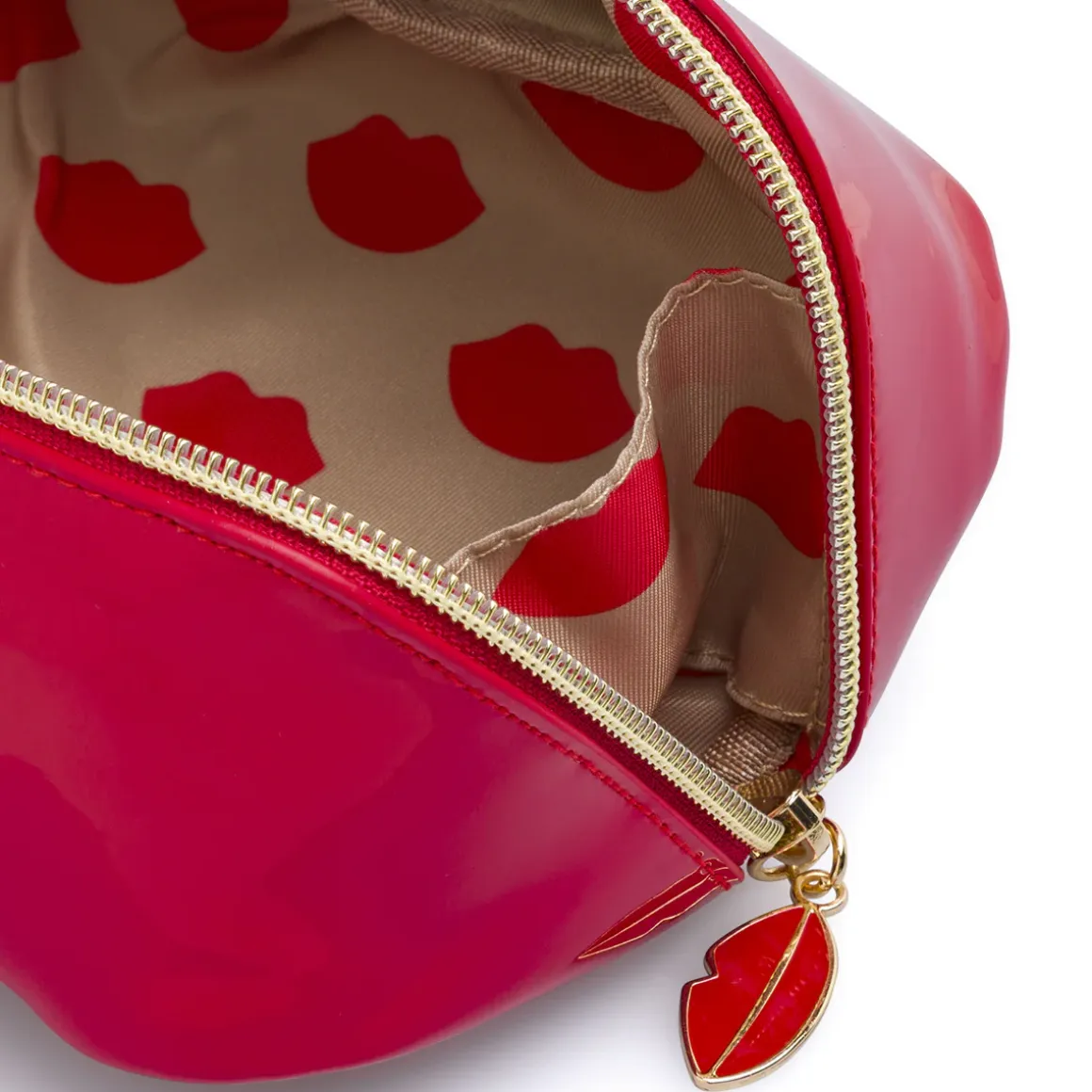 Beauty case rosso da Donna effetto vernice con charms Camomilla