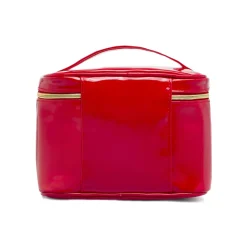 Beauty case Rosso da Donna effetto vernice con manico Camomilla