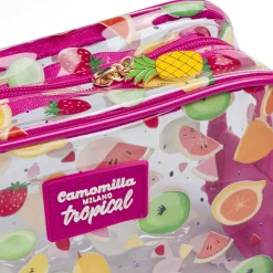 Beauty Case Trousse Camomilla Milano Donna Trasparente Fantasia Tropical