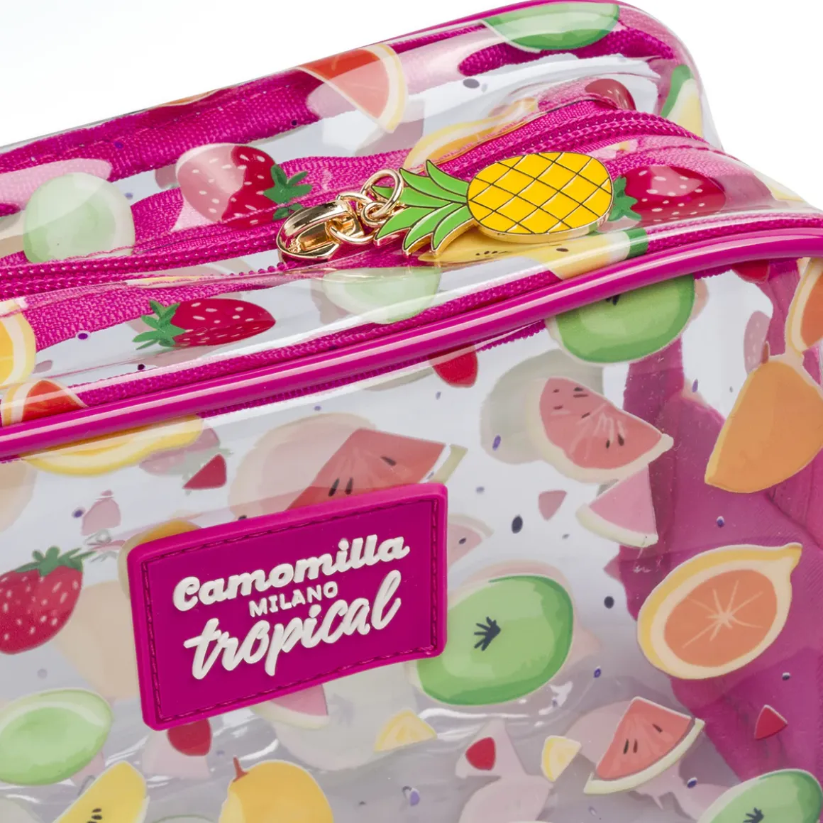 Beauty Case Trousse Camomilla Milano Donna Trasparente Fantasia Tropical
