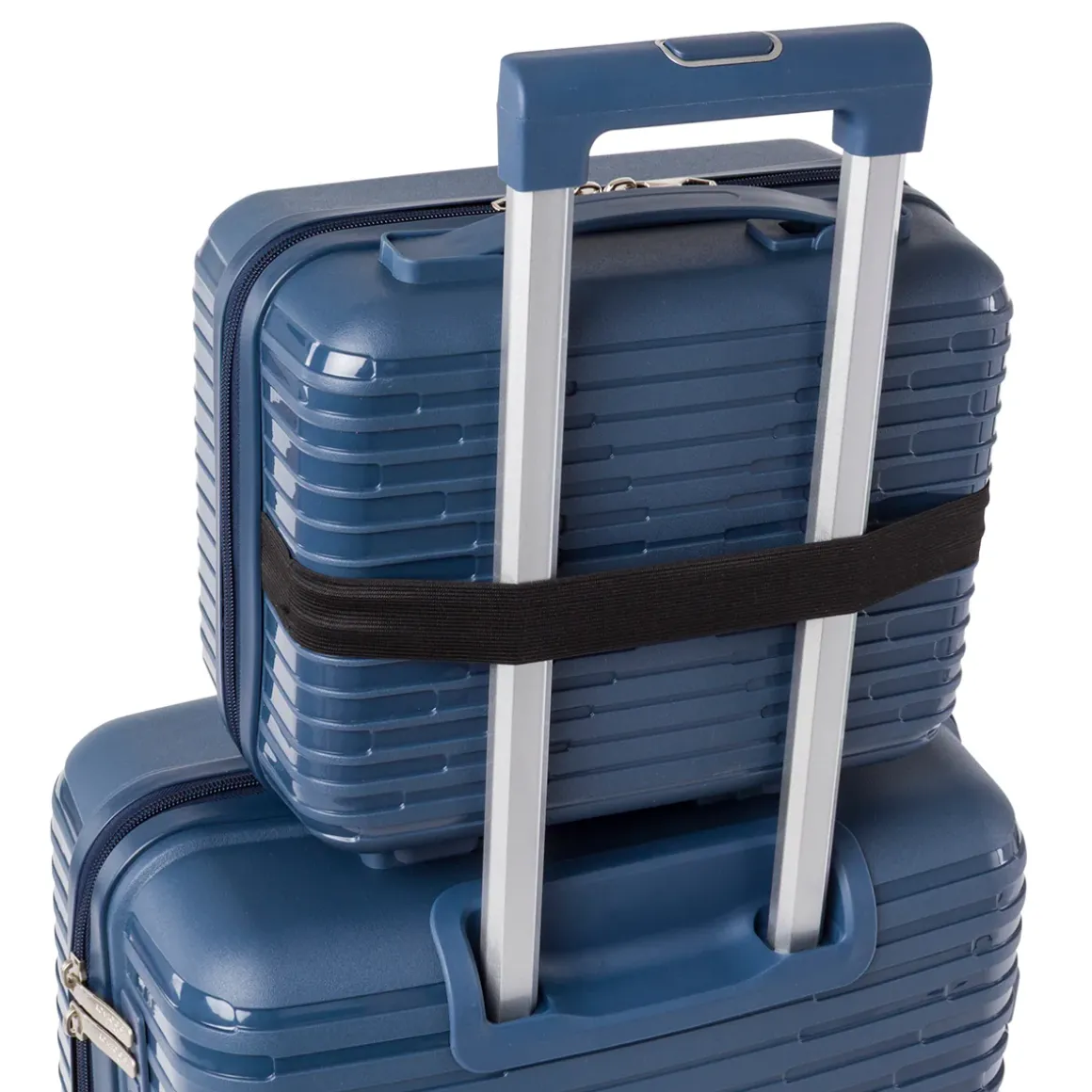 Beauty case viaggio blu rigido con fascia trolley Romeo Gigli Milano