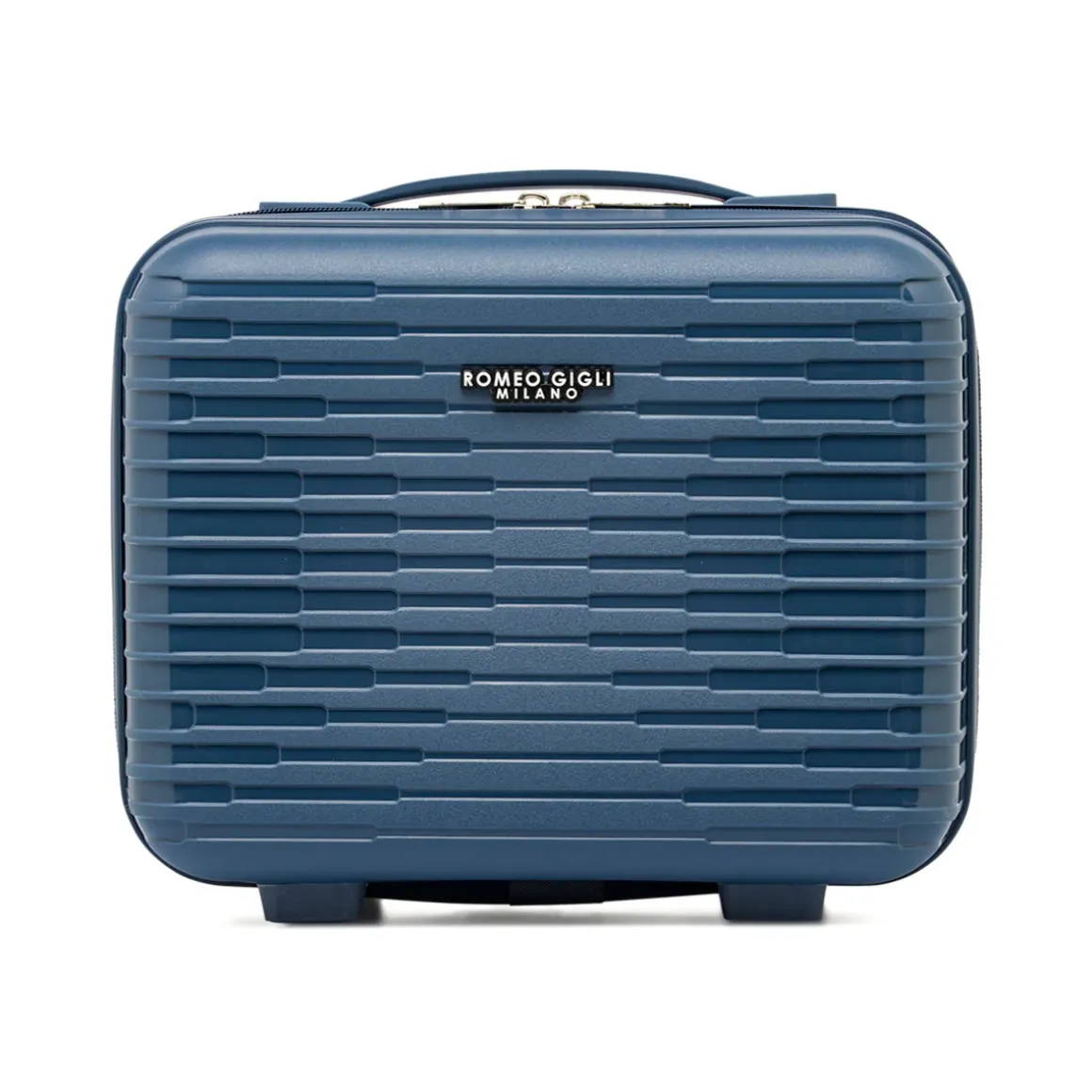 Beauty case viaggio blu rigido con fascia trolley Romeo Gigli Milano