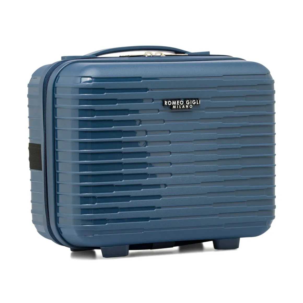 Beauty case viaggio blu rigido con fascia trolley Romeo Gigli Milano