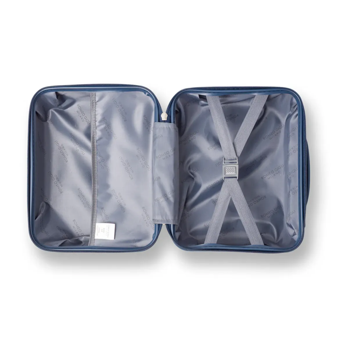 Beauty case viaggio blu rigido con fascia trolley Romeo Gigli Milano