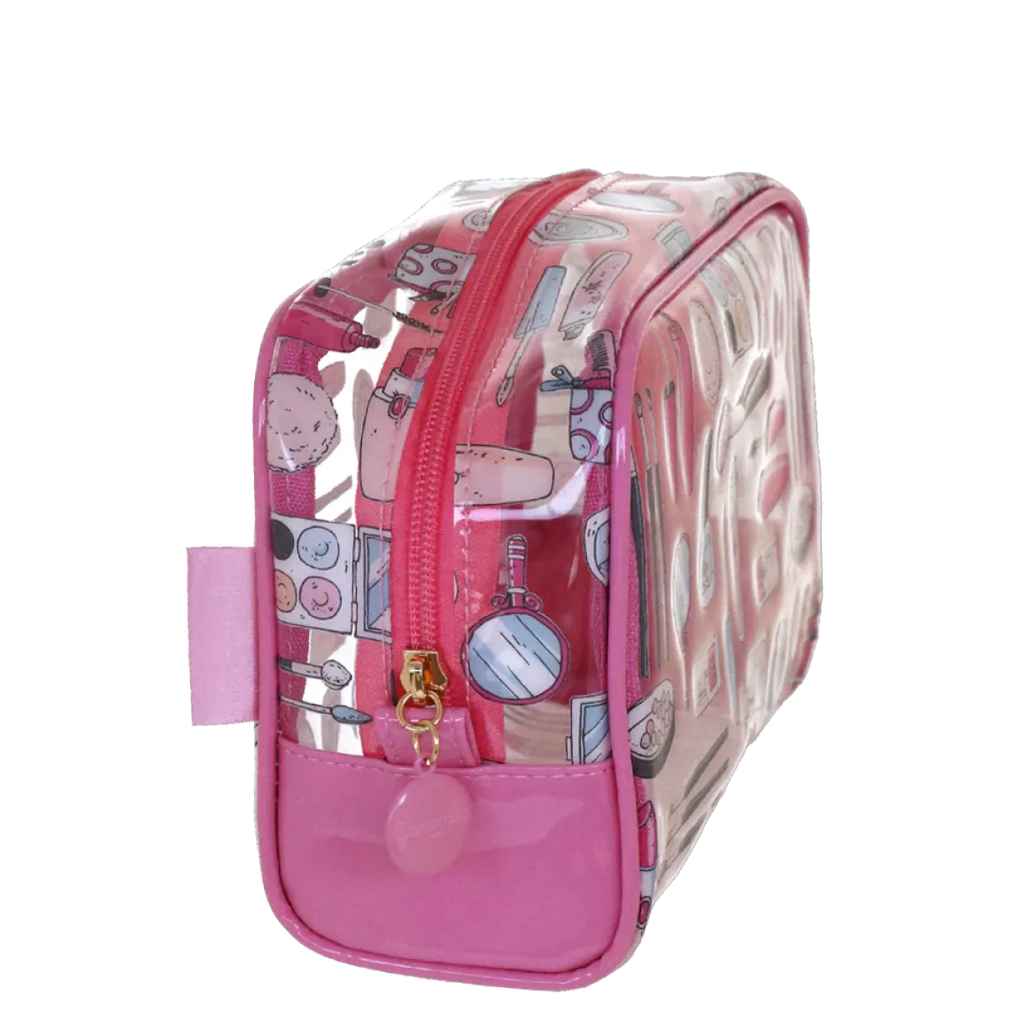 Beauty viaggio trasparente rosa con stampe grafiche Camomilla Milano