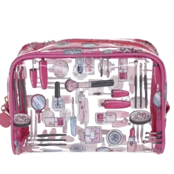 Beauty viaggio trasparente rosa con stampe grafiche Camomilla Milano