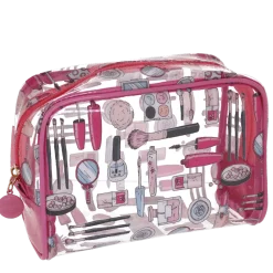 Beauty viaggio trasparente rosa con stampe grafiche Camomilla Milano