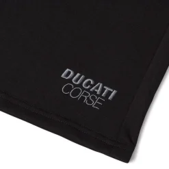 Bermuda sportivi neri da Uomo con tasche e logo ricamato Ducati Corse