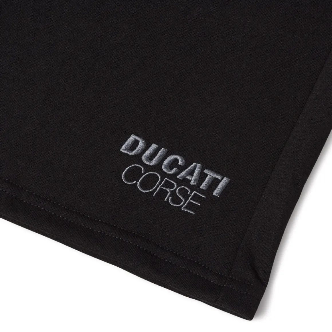 Bermuda sportivi neri da Uomo con tasche e logo ricamato Ducati Corse